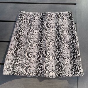 Free People Snake Print Fabric Pencil Skirt with Zip Closure